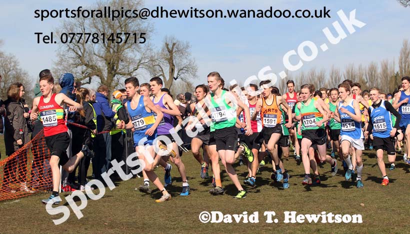 Boys under-15s Inter Counties Cross Country,  Cofton Park, Birmingham. Photo: David T. Hewitson/Sports for All Pics